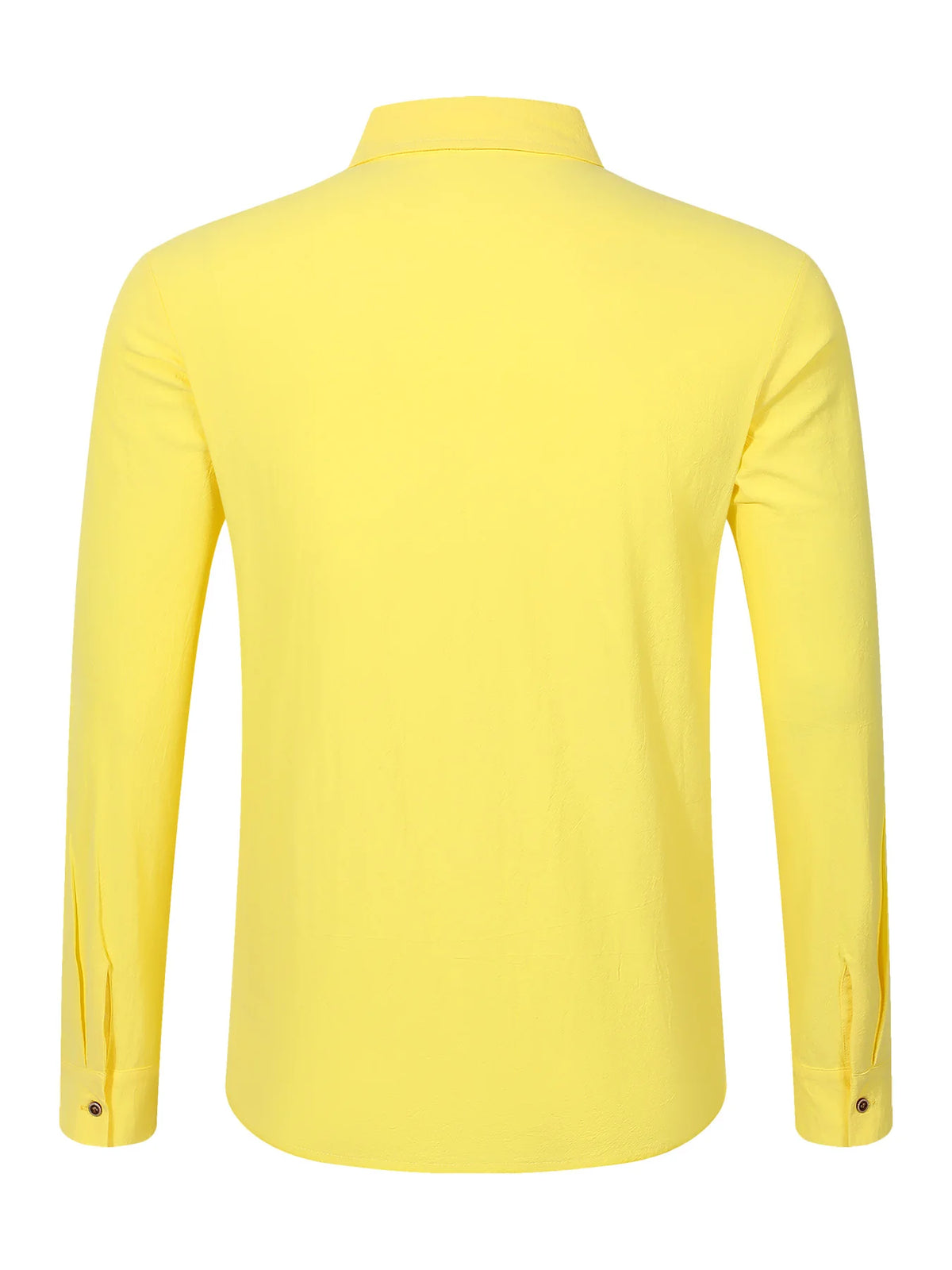 2025 Autumn New Men's Cotton and Hemp Long Sleeve Shirt Loose Casual with Pocket Collar Shirt