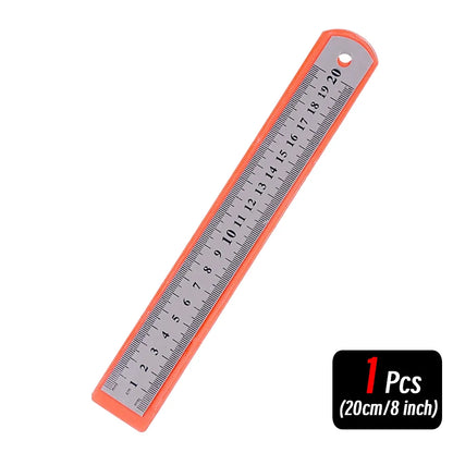 10P 15-30cm Stainless Steel Metal Straight Ruler Precision Double Sided Precision Measuring Tool Scale Metric Ruler Accessories