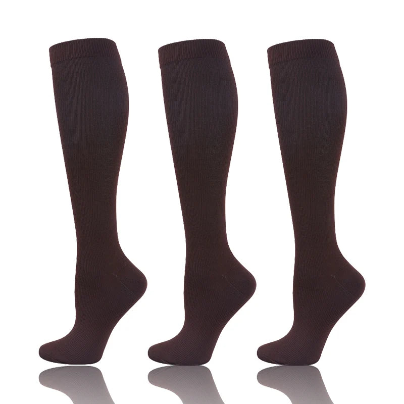 58 Styles 3 Pairs/Pack Compression Socks Knee High 30MmHg  Women Men Sports Socks Edema Diabetes Varicose Veins Running Socks