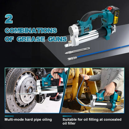 Gisam 10000PSI Brushless Electric Grease Gun Kit Electric High-Performance Grease Gun Set Power Tool For Makita 18v Battery Pins