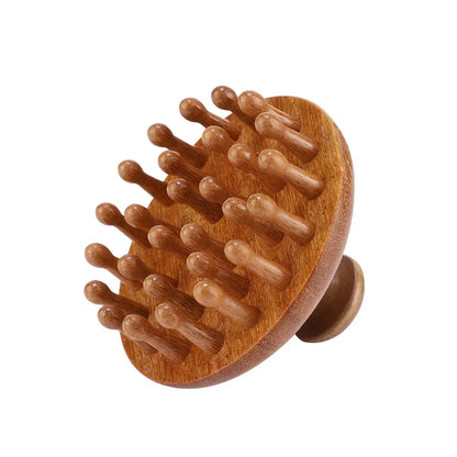 Wooden Scalp Massager Head Massager Brush Manual Scalp Scrubber Body Massage Tool for Woman Men Wet Dry Hair Brush Scalps Care