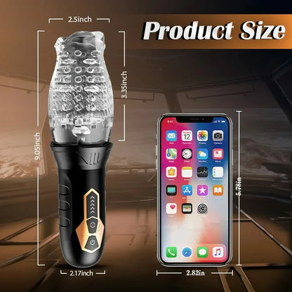 With 5 Rotating Speeds and 10 Modes Male Sucking Masturbator 3D Labia Penis Massager Penis Glans Trainer Masturbator Male Toys