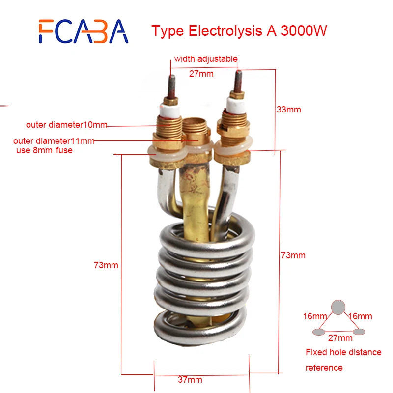 FCABA Electric Faucet Heating Element 220V 3000W/3300W Instant Hot Water Heater Parts Stainless Steel Heating Equipment