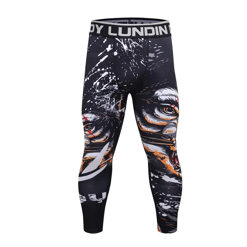 New Men Sports Jiu Jitsu BJJ Suit Gym Fitness Compression Clothes Running Jogging Sport Wear Exercise Workout Rashguard Tights
