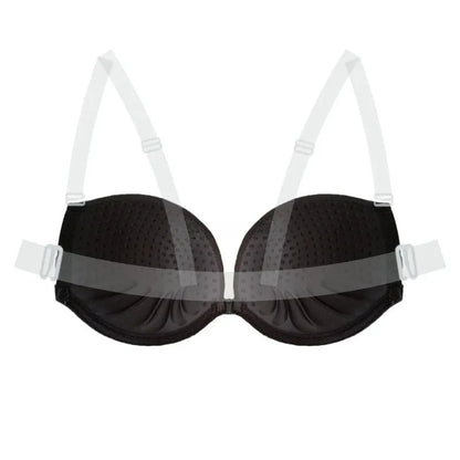 Multiway Backless Bra Push Up - Invisible Bralette with Removable Transparent Straps for Bridal, Evening Wear, Sexy Lingerie