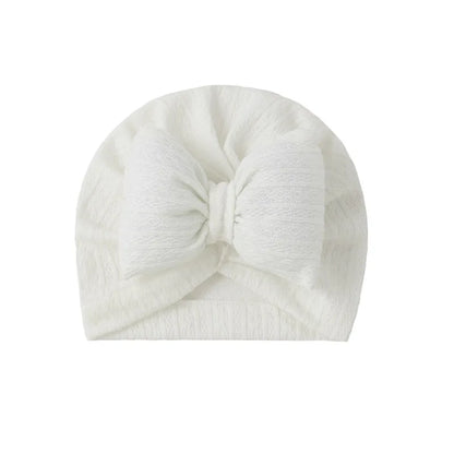 Cute Bowknot Baby Turban Hat Soft Newborn Baby Girls Indian Cap Solid Color Infant Boys Cap Beanies Headwrap