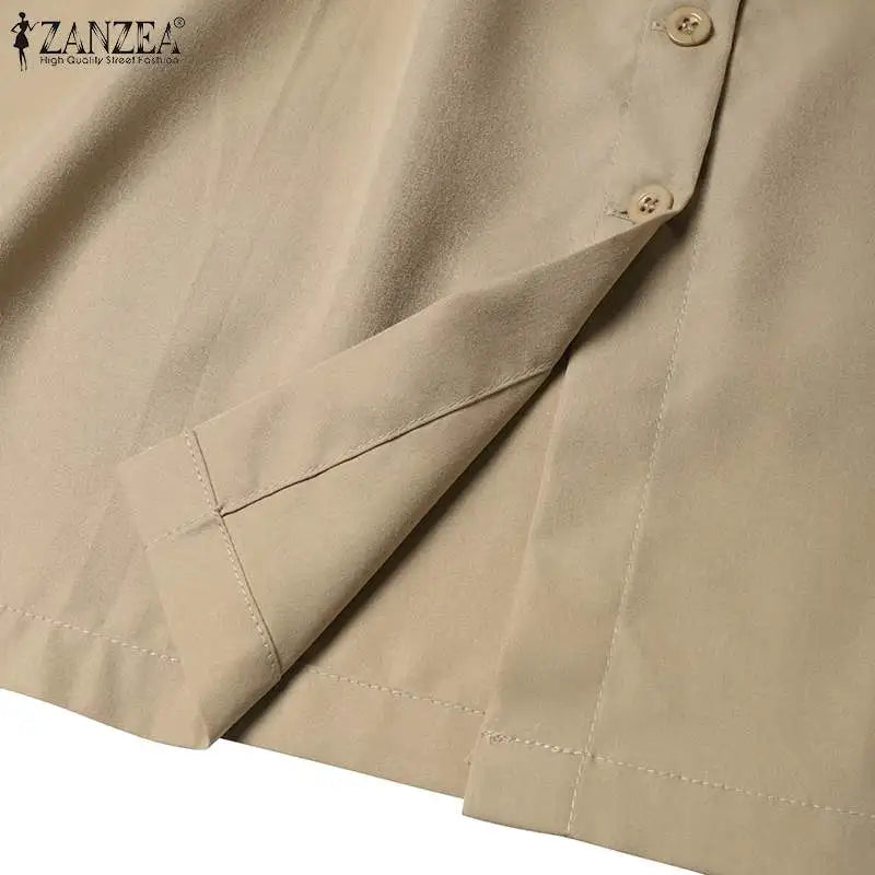 ZANZEA Woman Fashion OL Work Skirts Summer Elegant High Waist Skirt Female Casual Pleated Robe Vintage Buttons Up Faldas Saia