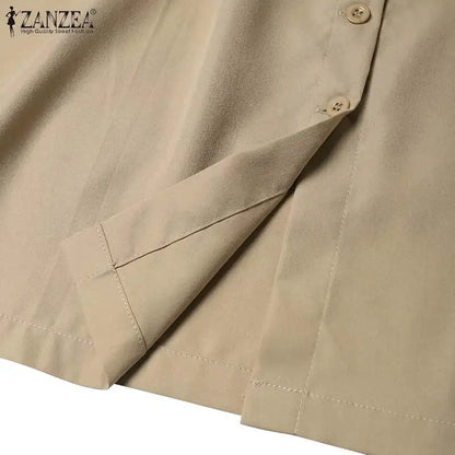 ZANZEA Woman Fashion OL Work Skirts Summer Elegant High Waist Skirt Female Casual Pleated Robe Vintage Buttons Up Faldas Saia