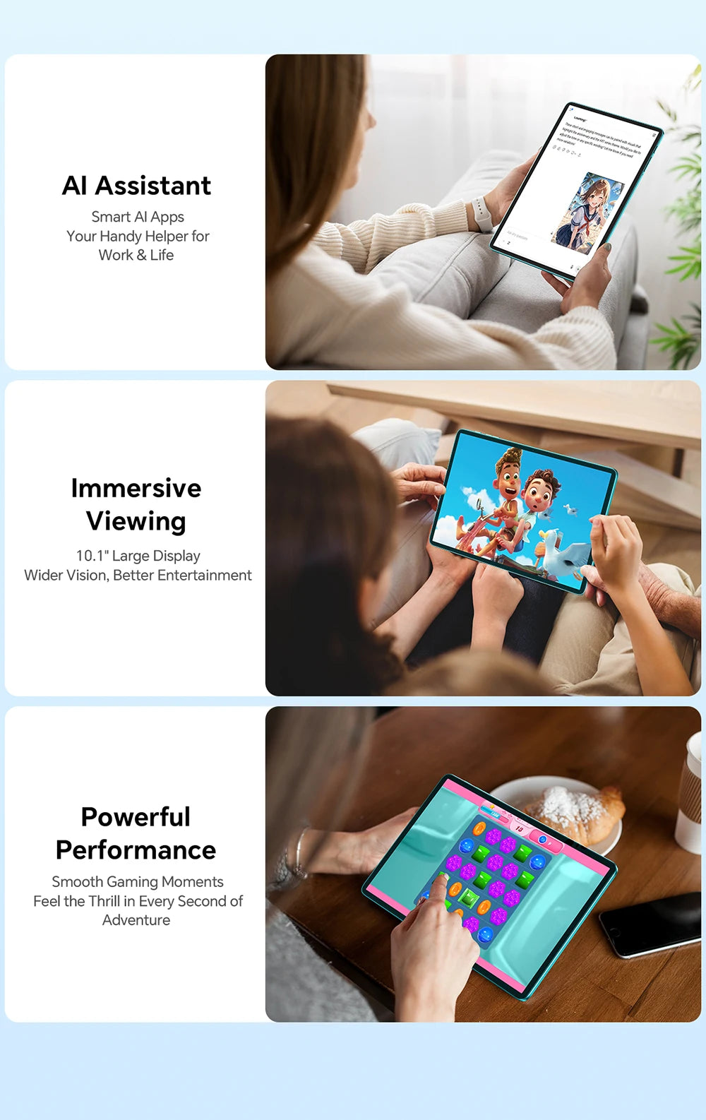 Teclast P33 10.1 Inch Tablet, Android 15, Max 9Gb Ram 64Gb Rom, Wifi 6, 6000Mah Type-C, Dual Camera, Metal Body, Allwinner A333
