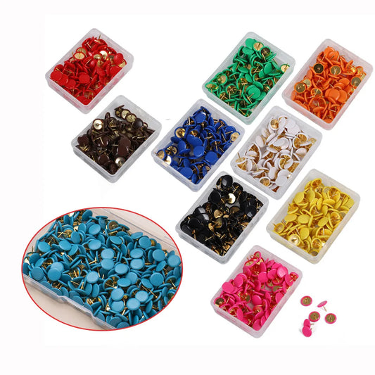 100pcs Multicolor Plastic round Head Push Pins Thumbtacks for Home School Office Corkboard Map Pin