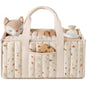 Diaper Caddy Organizer, Stylish Nursery Storage Basket, Gift for Baby Shower, Newborn Essentials, Floral Beige
