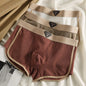3PCS/Pack Fashion Ice Silk Knitted Plaid Boxers Breathable Comfort Mesh Crotch Underpants Super Soft High Elastic Men's Panties