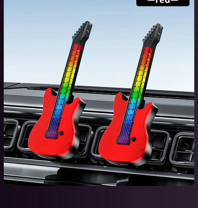 1PC Car Air Conditioner Vent Guitar Aromatherapy Atmosphere Light Perfume Fragrance Decorative Music Pickup Lamp Car Accessories