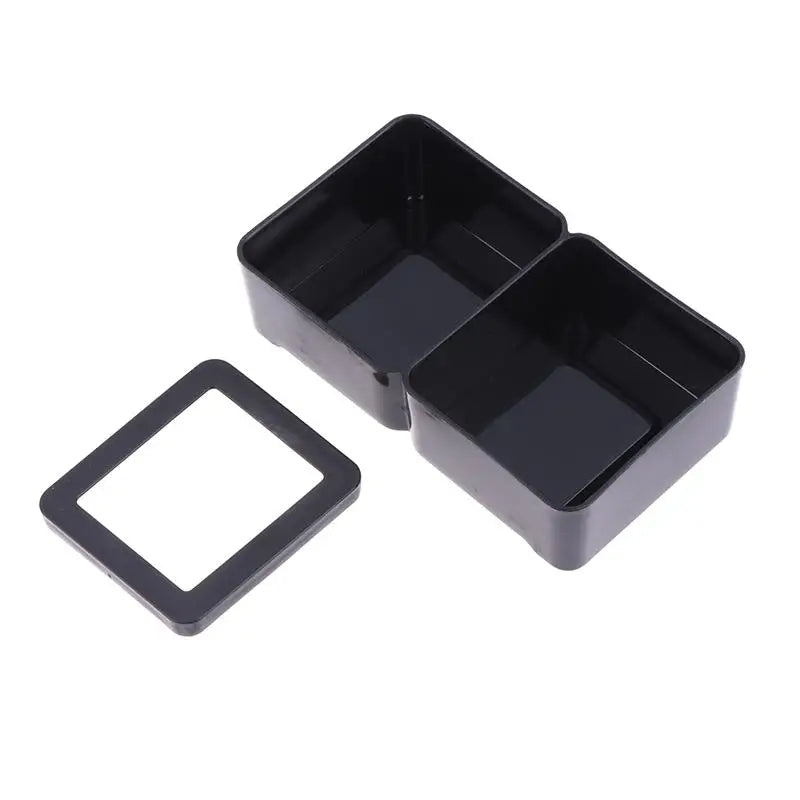 (.) Black/White Plastic Breeding Feeders Box Anti-escape Reptile Snake Feeding Bowl Double Box 2 In 1 Worm Dish