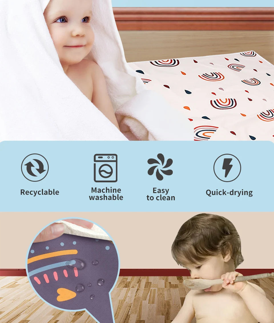 Happy Flute Baby Play Mat, Baby Crawling Mat Portable Waterproof , Anti-Slip Folding Mat Playmat For Baby Indoor Or Outdoor Use