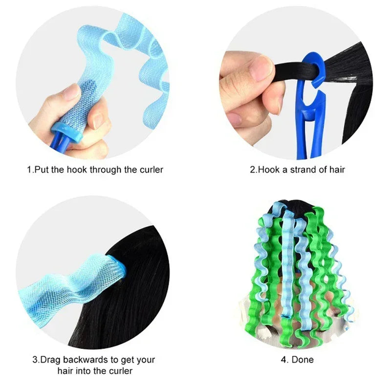 Heatless Hair Curles 10/12/18pcs No Heat Hair Rollers Volume Curles Women Hair Curlers Soft Flexirods Rolller Curling Hairs Tool