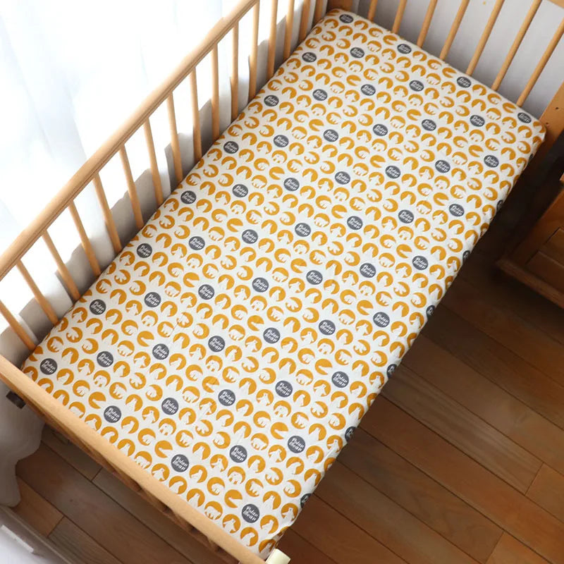 Baby Crib Fitted Sheet Newborns Bed Linen Children Cotton Cot Mattress Cover Protector For Toddler 130x70cm Allow Custom Size