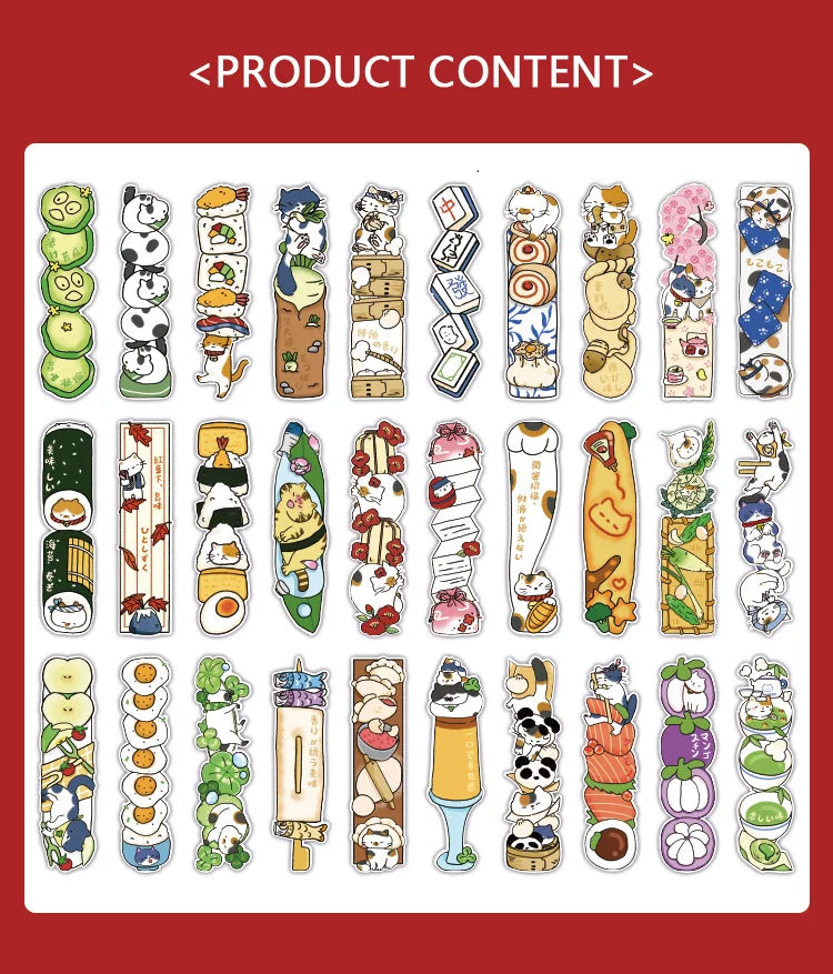 30 Sheets/Set Cute Cat Bookmark for Reading Creative Cat-Shaped Paper Bookmarks Decorative Paper Cards Stationery Gift
