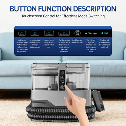 OMESER 1800W Steam Carpet Cleaner Machine 13 IN 1 17KPa Suction Multiple Nozzles Spot Spray Washing for Upholstery Pet Car Home