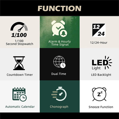 NORTH EDGE 2026 TERRAX Men's Digital Watches Outdoor Sports Swimming Waterproof 50M Stopwatch Countdown Electronic Watch For Men