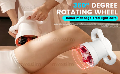 360° Rotation Body Contouring Roller Massager Red Light Skin Care Deep Tissue Massage Anti Cellulite Body Shaping Device