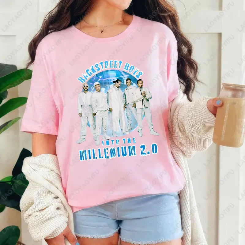 Backstreet Boys Millennium Tour Music Vintage Tshirt Men Women Hipster Popular Tops Summer Fashion Streetwear Unisex Tees Gift