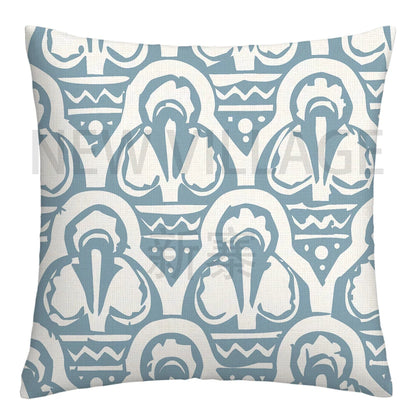 Lake blue white geometric linen pillowcase sofa cushion cover home decoration can be customized for you 40x40 45x45 50x50 60x60