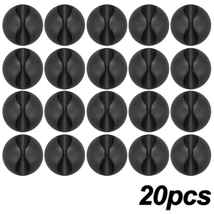 5/50Pcs Cable Clip Winder Organizer Round Charger Cord Clips Desk Tidy Management Wire Adhesive Holder Clamp in Home Office Car