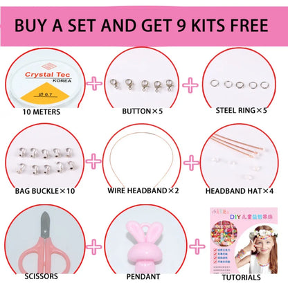 Arts Crafts DIY Handmade Beaded Kit Jewelry Set Handmade DIY Making Beads Kit DIY Creative Beads for Children Girl