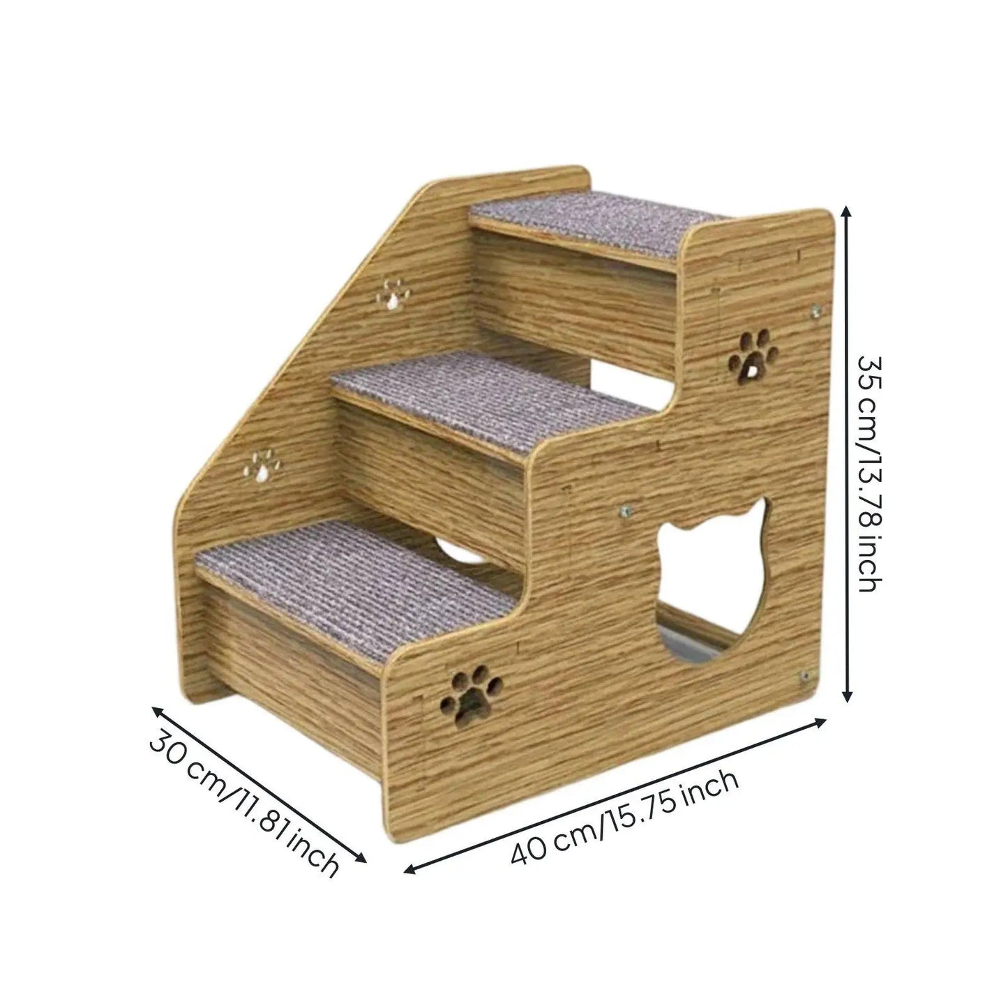 Wooden Pet Stairs Easy Assembly Dog Steps for Bed Sturdy Wood Construction Cat Climbing Steps for Elderly Pets, Sofa, Bedside