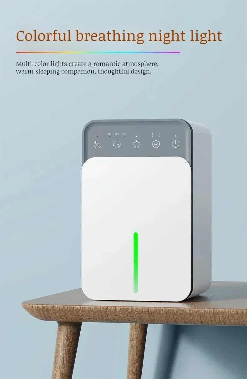 Intelligent Portable Dehumidifier with Deodorizing, Moisture Absorbing Mold Eliminator for Bedroom Office Dampness Control