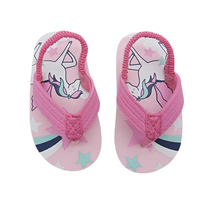 Children Flip Flops Shoes Cartoon Summer EVA Soft Sole Indoor Bathing Anti Fall Girls and Boys Sandals Beach and Pool Slippers