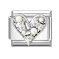 Wholeasle Shiny Zircon Shell Love Heart Devil Eyes Italian Charm Links Fit 9mm Stainless Steel Bracelet Women Jewelry DIY Making