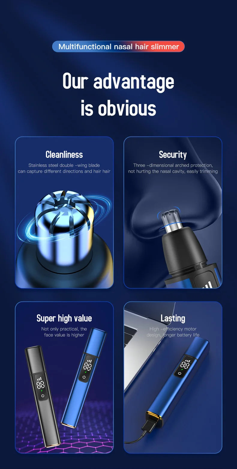 Mijia Smart Electric Nose Hair Trimmer 3 Gear High Speed Motor Portable Shaver Nose Hair Clipper Trimmer For Men and Women