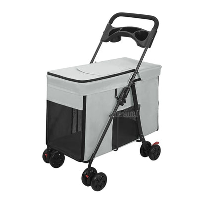 Foldable Outdoor pet travel cart Portable Pet strollers for medium and large dogs cats