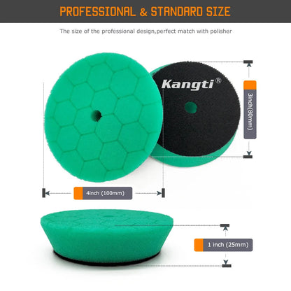 Kangti Buffing Polishing Sponge Pads Kit Car Polisher Soft Wave Foam Waffle Pad Car Wash Cleaning Detailing Tool