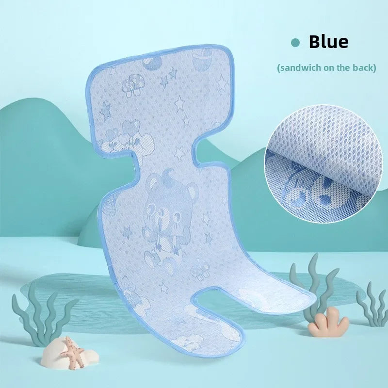 Car Seat Cooling Baby Stroller Mat Ice Fabric Washable Baby Safety Seat Mat Universal Baby Stroller Sleeping Cushion Seat Pads