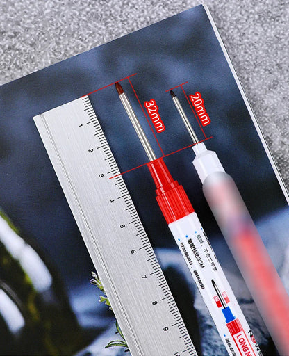4Pcs/Set 30mm Deep Hole Long Nib Head Markers For Metal Perforating Pen Waterproof Bathroom Woodworking Decoration Multi-Purpose