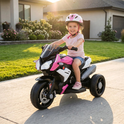3-wheel 6 V electric Motorbike for children, electric car for 3- to 5-year-olds, with light and sound effects, 86x42x52cm, pink
