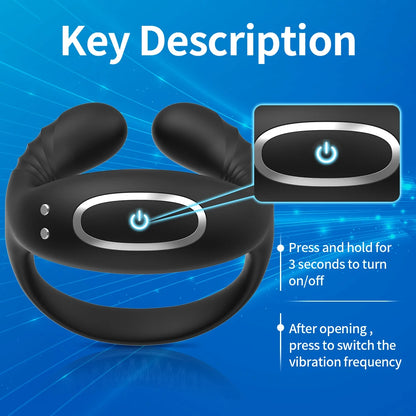 Vibrating Cock Ring for Men Silicone Penis Rings Intense Vibration Mens Vibrator Longer Harder Stronger Erection Adult Sex Toys