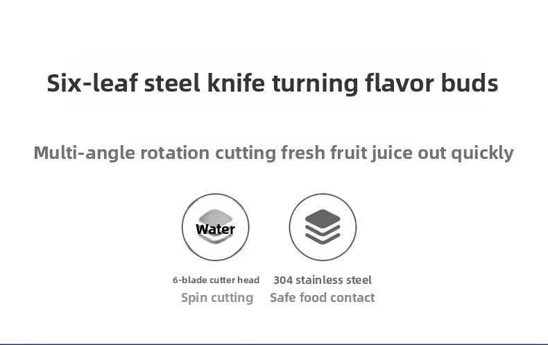 Portable Fruit Juicer Blenders Outdoor Personal Electric Mini Bottle Home USB Charge 6 Blades Double Cup Juicer Machine