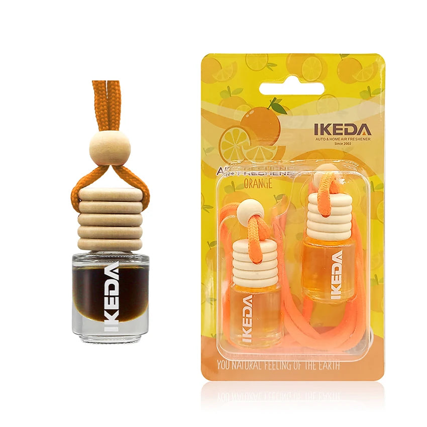 2pcs Orange and Coconut-Flavored Hanging Car Air Freshener with Pendants, Two in One Pack