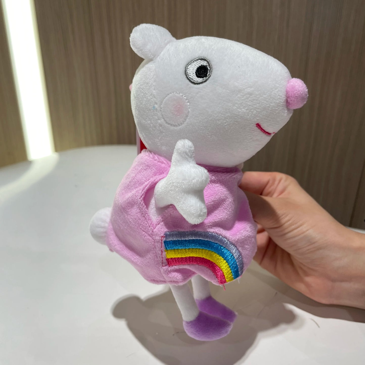 16-19CM Genuine Peppa Pig Bundle pocket 8 Friends Daddy Mammy Peppa George Plush Bahs Stuffed Dolls Pajamas Peppa Kids Gift