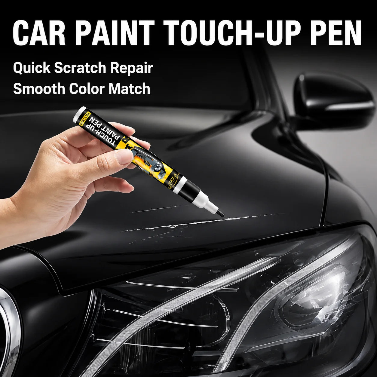 Black Car Touch Up Paint Pen Auto Body Wheel Scratch Repair Waterproof Permanent Paint Restoration Tool