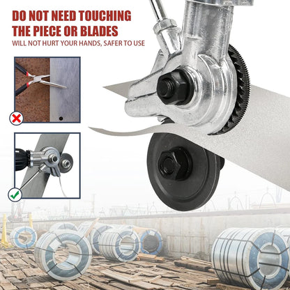 Electric Drill Plate Cutter Attachment Double Headed Free Cutting Tools Iron Metal Sheet Cutter Plate Punch Scissors