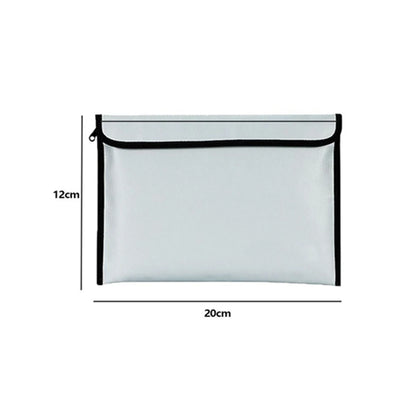 Bisofice Fireproof Document Bag Zipper Closure Cash Safe Storage Waterproof Pouch with Sticky Strip for Certificates Money Cards