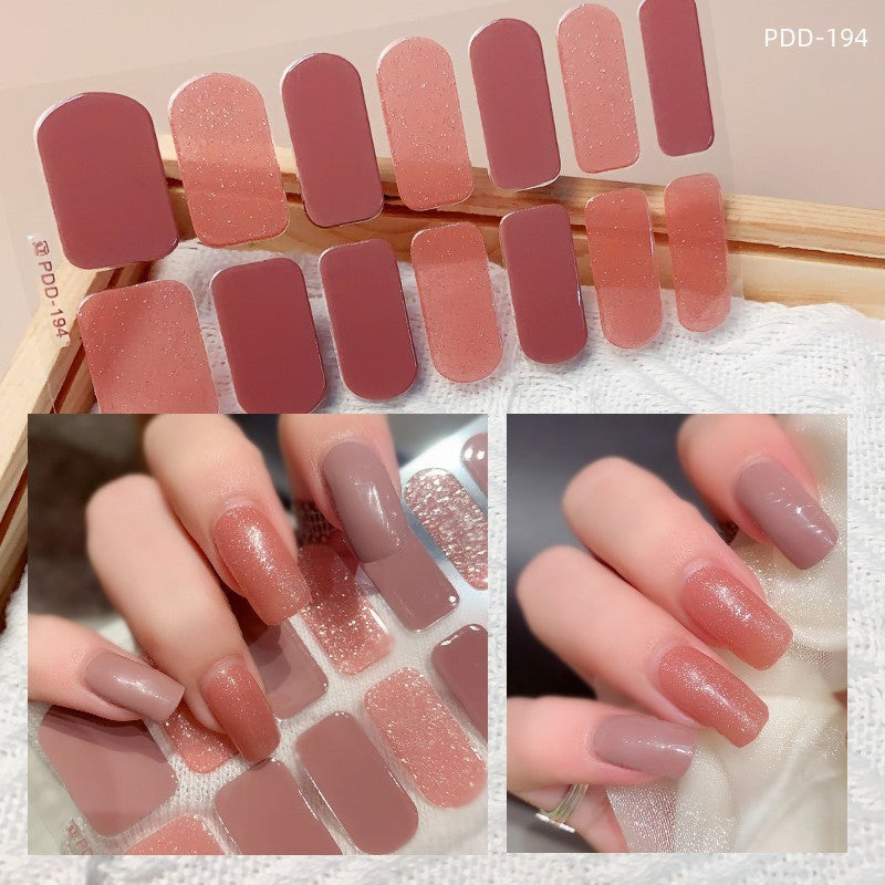 1PC Gel Nail Sticker Patch Slider Flower Gradient Color Back Glue Full Cover Waterproof Gel Nail Sticker UV Lamp Curing Manicur