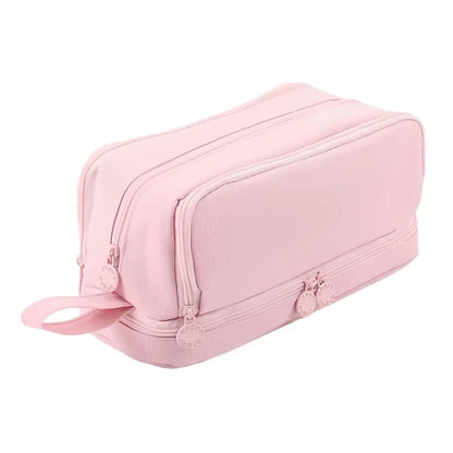 Macaron Color Large Capacity Pencil Case Multi Layer Compartments Eco Friendly Material Zipper Closure for School Storage Bag