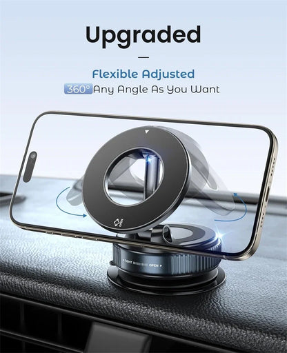 Car Phone Magnetic Stand Mechanical Vacuum Suction Cup Rotate 360° Magnetic Adsorption Bracket Navigation Universal Holder