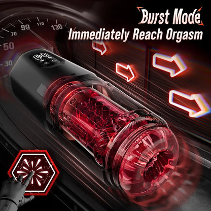 Mrgras Male Masturbator Penis Pump - Male Sex Toys for Men with Upgrade 12 S Vacuum Pump & 7 Thrusting Rotating Vibrating Sucking Licking LCD Adult Toys Mens Sex Toys Pocket Pussy Pumps & Enlargers,Pocket Pussy Mens Sex Toy B